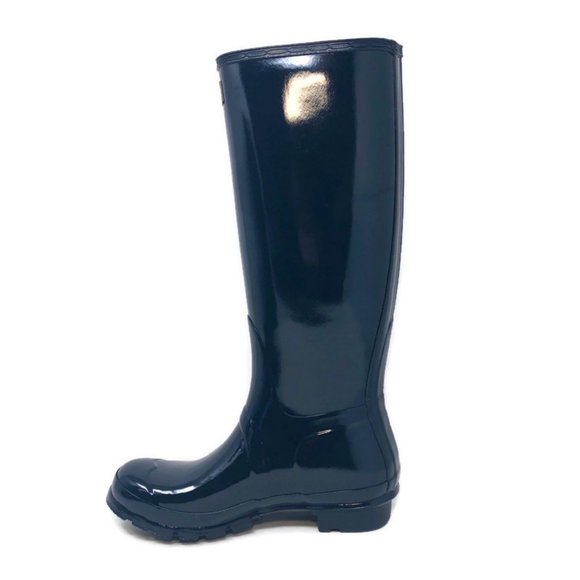 Hunter Original Adjustable Gloss Rain Boot Navy - Picture 4 of 8